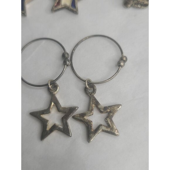 Vintage Wine Glass Charms Set Of 10 Patriotic & Americana Themed Metal Charms En - Picture 3 of 8